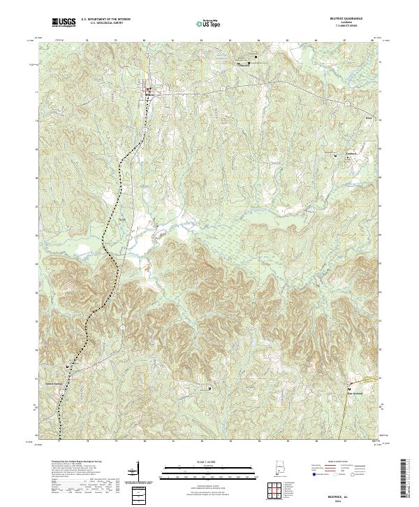 Beatrice, AL — USGS 7.5-minute topo (2024)