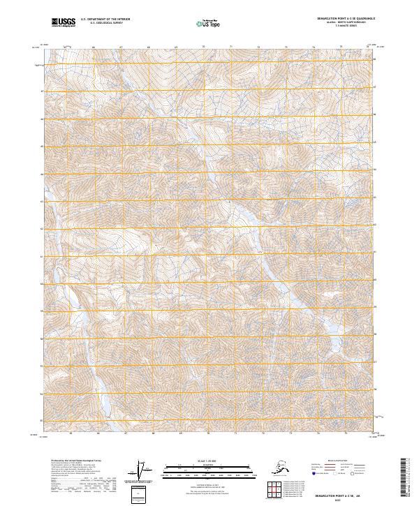 Demarcation Point A-2 SE, AK — USGS 7.5-minute topo (2023)