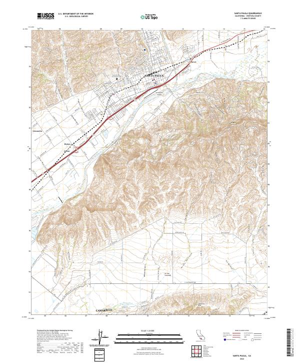 Santa Paula, CA — USGS 7.5-minute topo (2022)