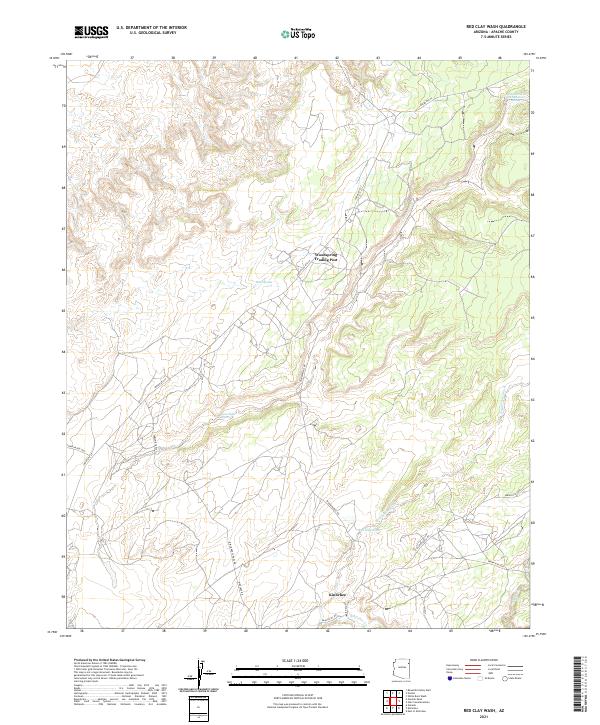 Red Clay Wash, AZ — USGS 7.5-minute topo (2021)