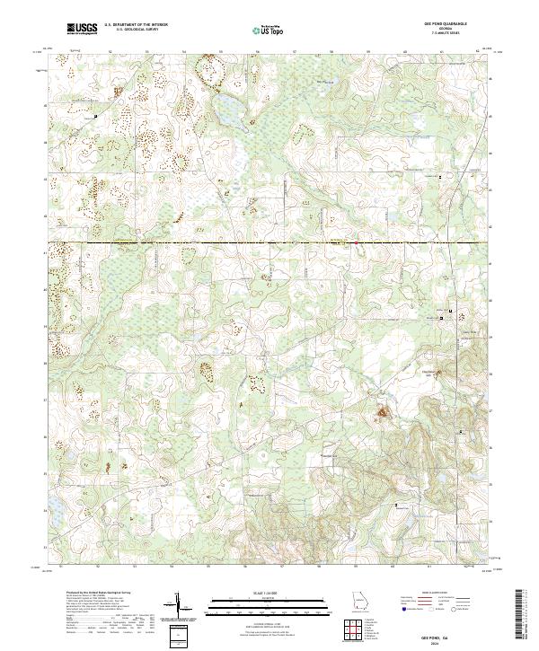 Gee Pond, GA — USGS 7.5-minute topo (2024)