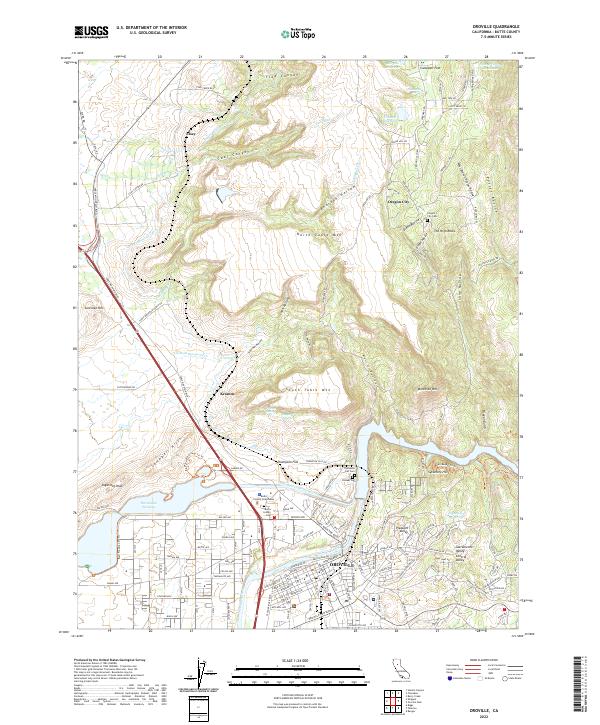 Oroville, CA — USGS 7.5-minute topo (2022)