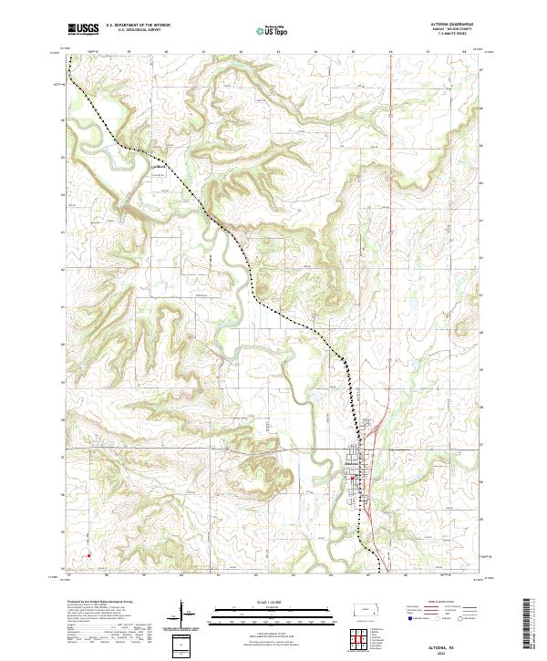 Altoona, KS — USGS 7.5-minute topo (2022)