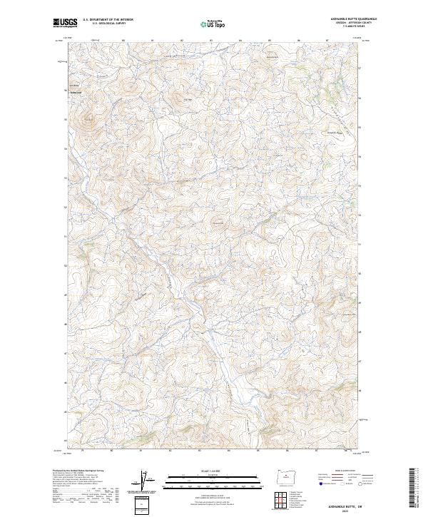 Axehandle Butte, OR — USGS 7.5-minute topo (2023)