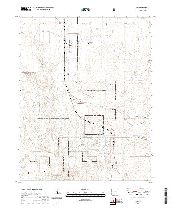 Campo, CO — USGS 7.5-minute topo (2022)