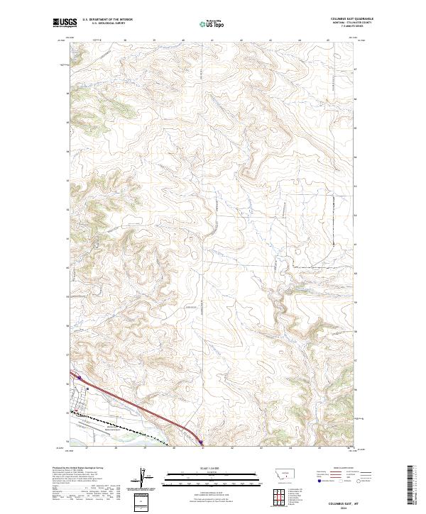 Columbus East, MT — USGS 7.5-minute topo (2024)