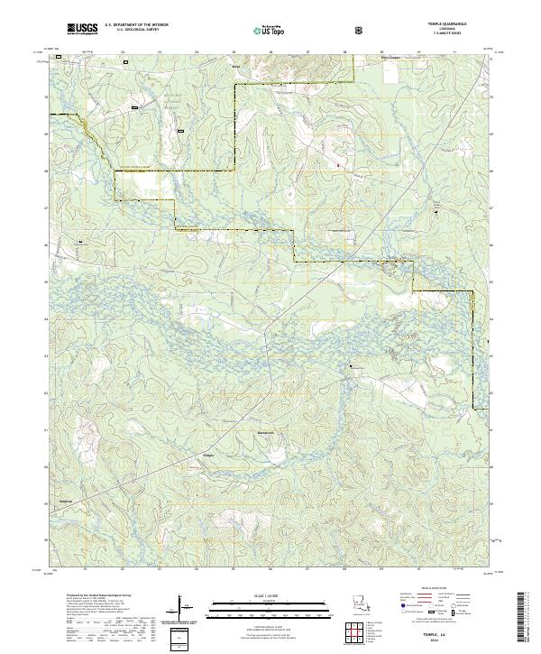Temple, LA — USGS 7.5-minute topo (2024)