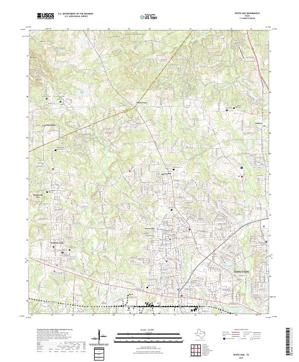White Oak, TX — USGS 7.5-minute topo (2022)