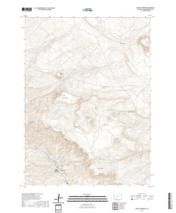 South Superior, WY — USGS 7.5-minute topo (2021)