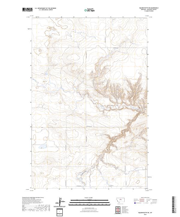 Square Butte NE, MT — USGS 7.5-minute topo (2024)