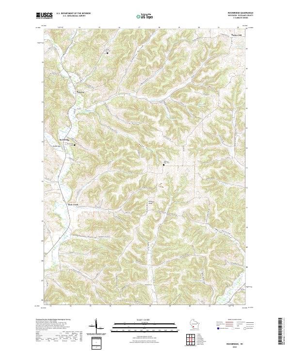 Rockbridge, WI — USGS 7.5-minute topo (2022)