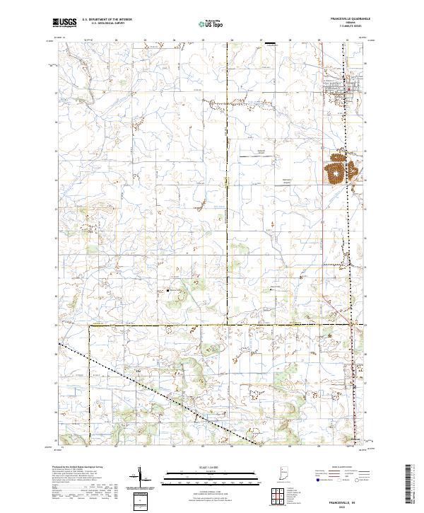 Francesville, IN — USGS 7.5-minute topo (2022)