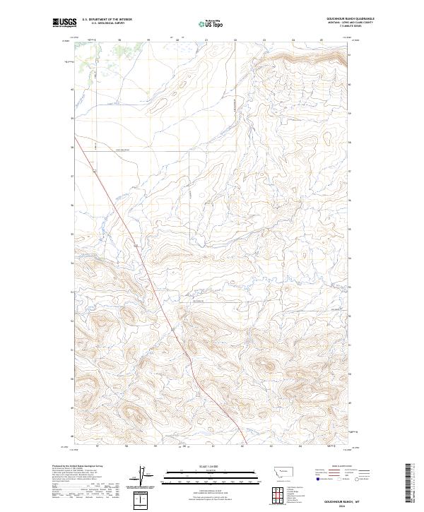 Gouchnour Ranch, MT — USGS 7.5-minute topo (2024)