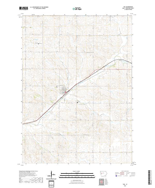 Vail, IA — USGS 7.5-minute topo (2022)