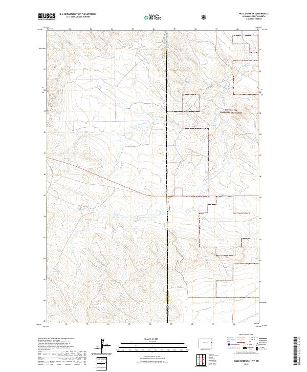 Mule Creek SE, WY-SD — USGS 7.5-minute topo (2021)