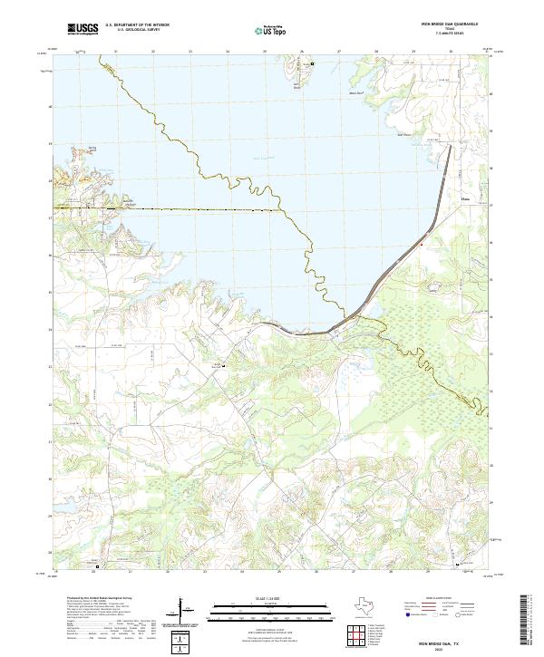 Iron Bridge Dam, TX — USGS 7.5-minute topo (2022)