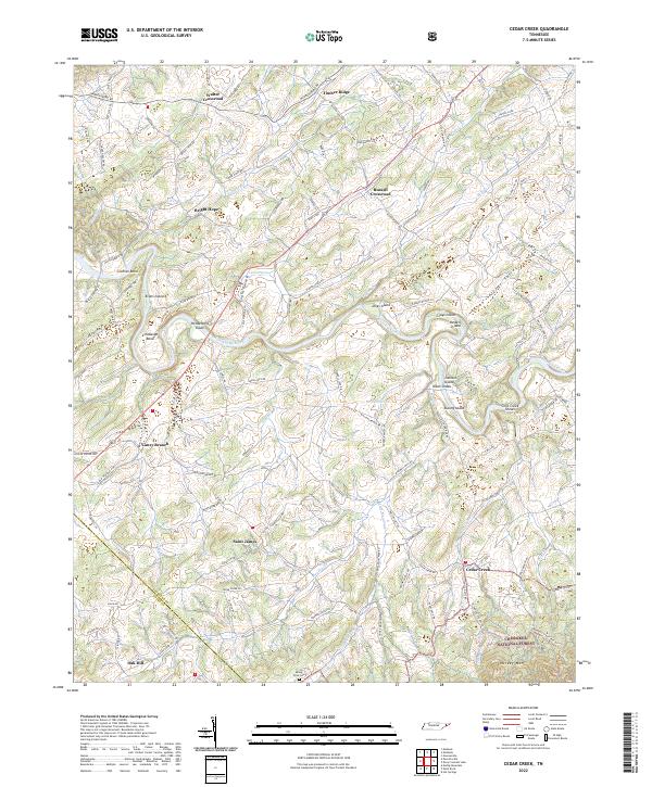 Cedar Creek, TN — USGS 7.5-minute topo (2022)