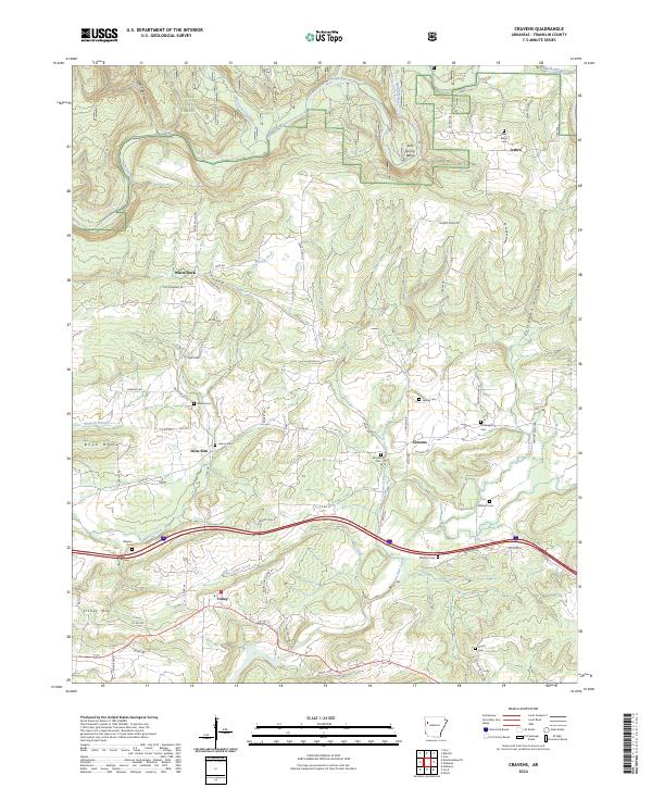 Cravens, AR — USGS 7.5-minute topo (2024)