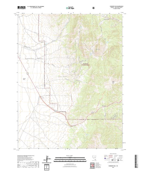 Connors Pass, NV — USGS 7.5-minute topo (2021)