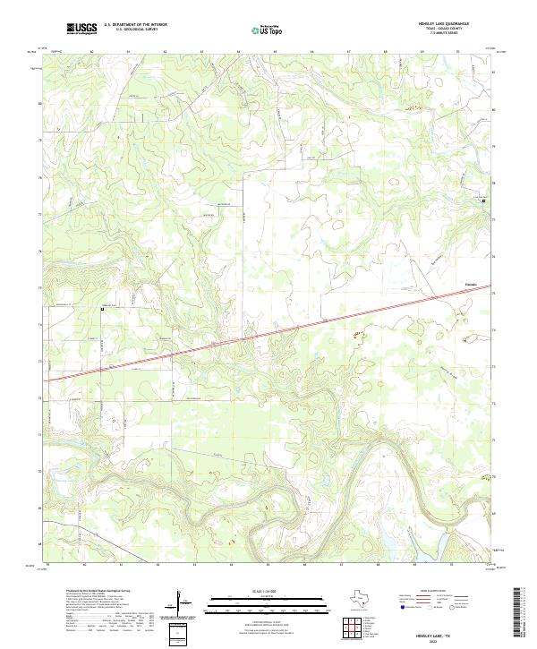 Hensley Lake, TX — USGS 7.5-minute topo (2022)