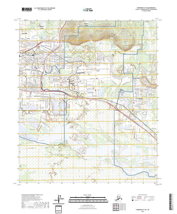 Fairbanks D-2 SE, AK — USGS 7.5-minute topo (2024)