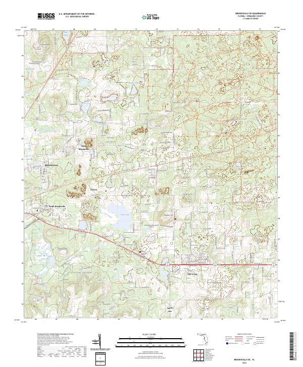 Brooksville SE, FL — USGS 7.5-minute topo (2024)