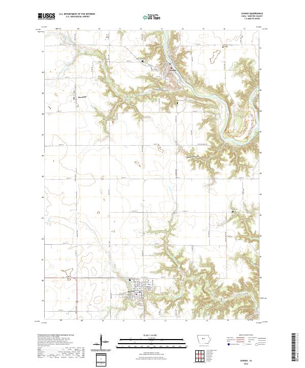 Lehigh, IA — USGS 7.5-minute topo (2022)