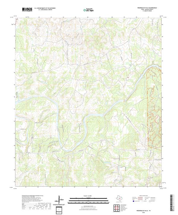 Pedernales Falls, TX — USGS 7.5-minute topo (2022)