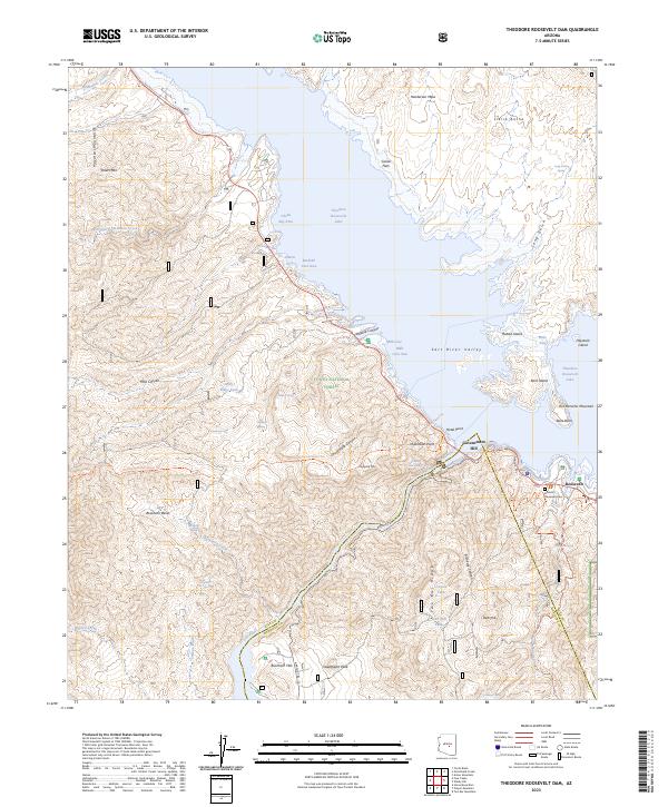 Theodore Roosevelt Dam, AZ — USGS 7.5-minute topo (2023)