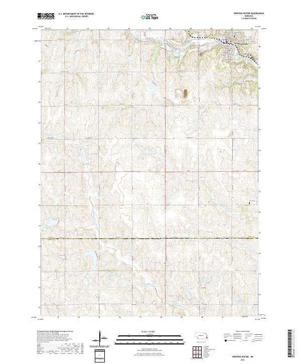 Weeping Water, NE — USGS 7.5-minute topo (2021)