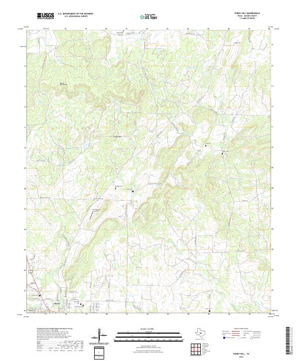 Purdy Hill, TX — USGS 7.5-minute topo (2022)