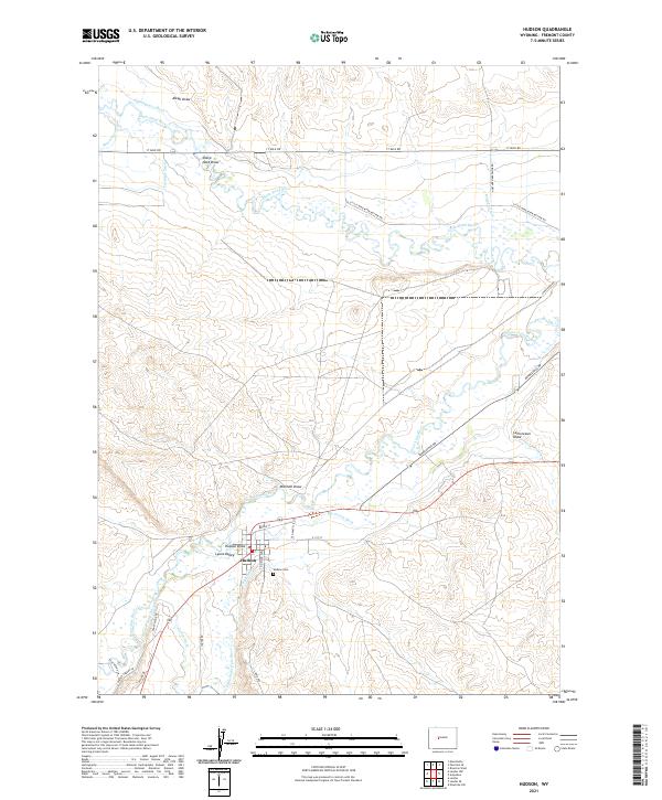 Hudson, WY — USGS 7.5-minute topo (2021)