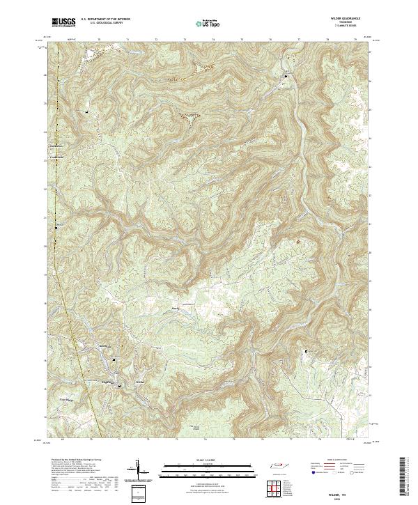 Wilder, TN — USGS 7.5-minute topo (2022)