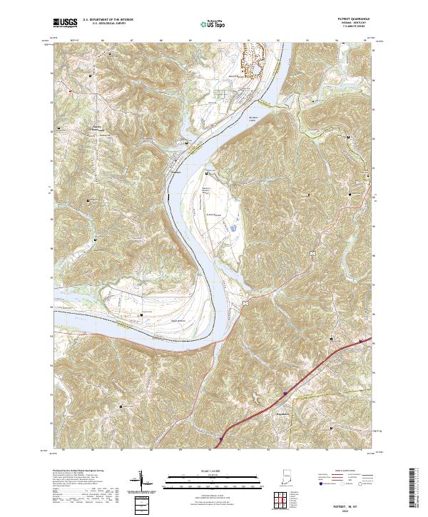 Patriot, IN-KY — USGS 7.5-minute topo (2022)