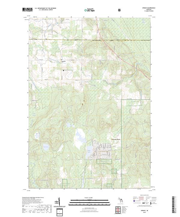 Spruce, MI — USGS 7.5-minute topo (2023)