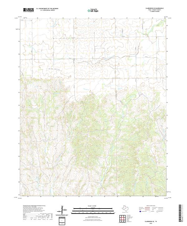 Clarendon SE, TX — USGS 7.5-minute topo (2022)