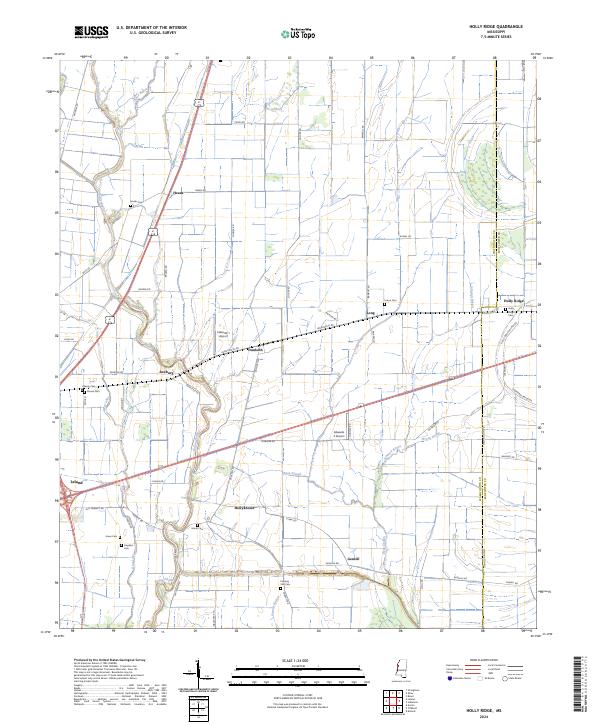 Holly Ridge, MS — USGS 7.5-minute topo (2024)