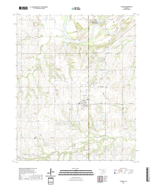 Cashion, OK — USGS 7.5-minute topo (2022)
