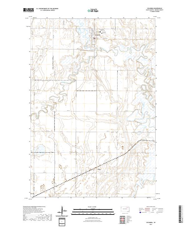 Columbia, SD — USGS 7.5-minute topo (2021)