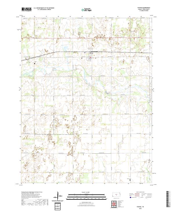 Plevna, KS — USGS 7.5-minute topo (2022)