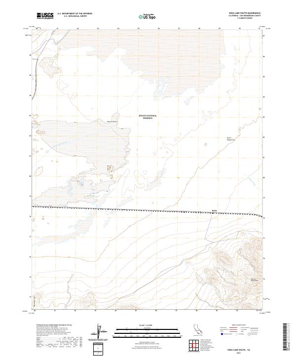 Soda Lake South, CA — USGS 7.5-minute topo (2021)