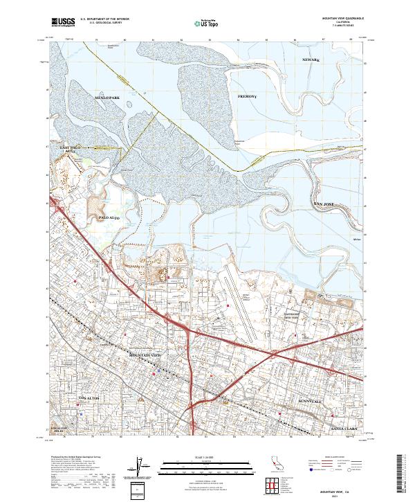 Mountain View, CA — USGS 7.5-minute topo (2021)