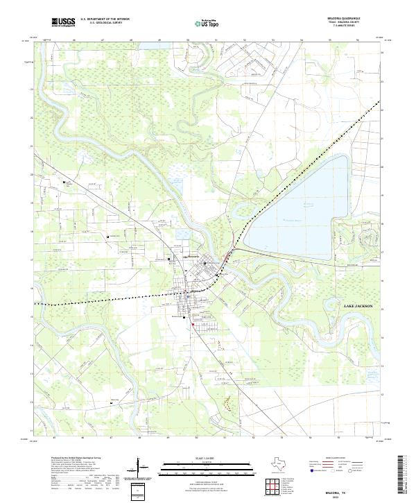 Brazoria, TX — USGS 7.5-minute topo (2022)