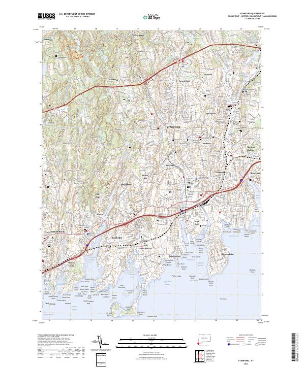 Stamford, CT — USGS 7.5-minute topo (2024)