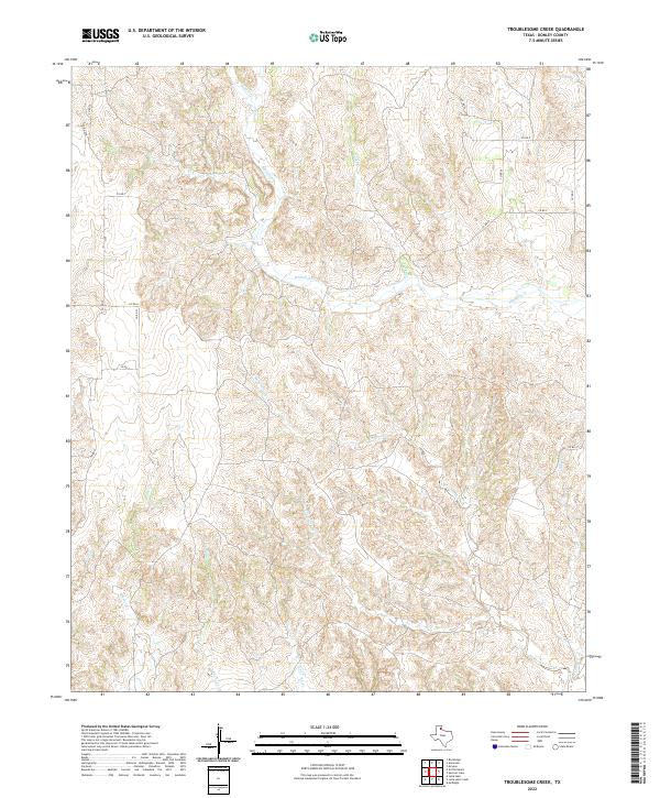 Troublesome Creek, TX — USGS 7.5-minute topo (2022)