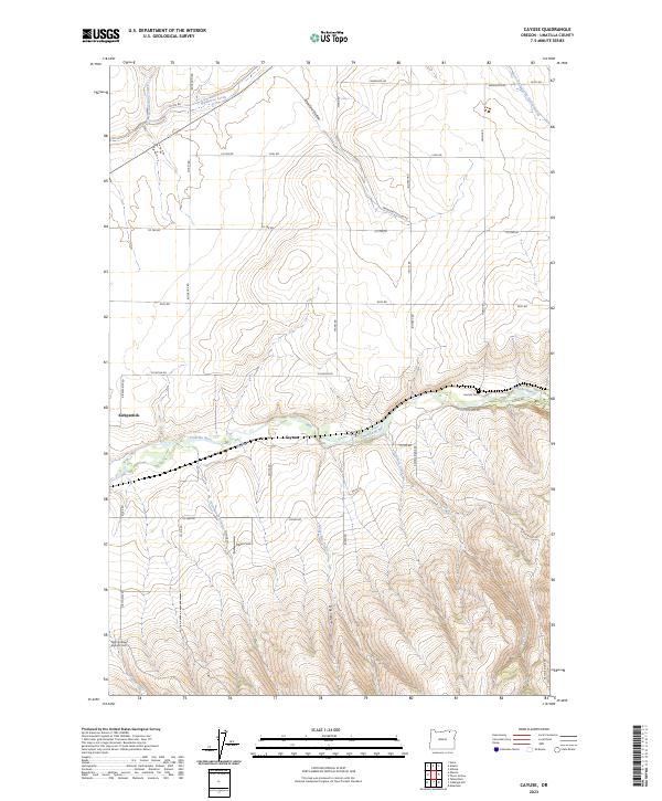 Cayuse, OR — USGS 7.5-minute topo (2023)