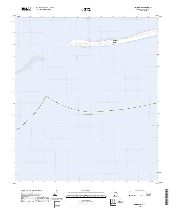 Petit Bois Pass, AL — USGS 7.5-minute topo (2025)