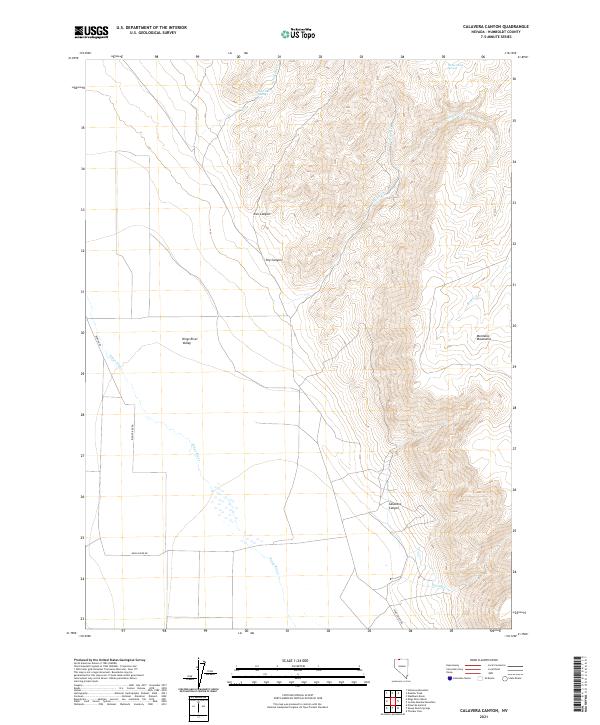 Calavera Canyon, NV — USGS 7.5-minute topo (2021)
