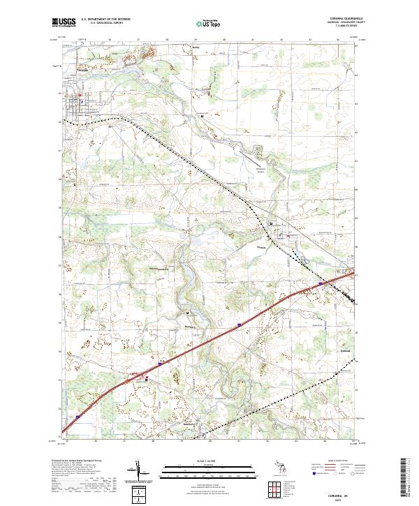 Corunna, MI — USGS 7.5-minute topo (2023)