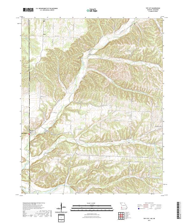 Tiff City, MO-OK — USGS 7.5-minute topo (2021)